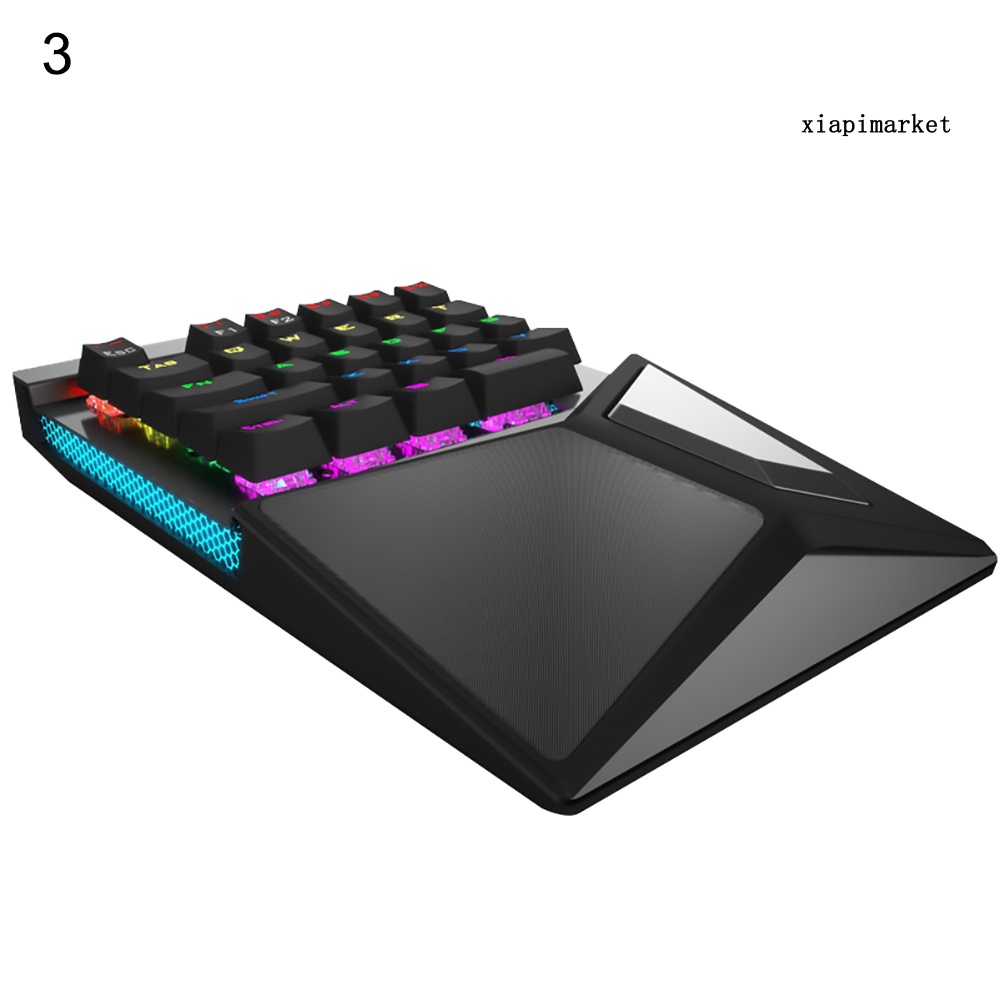 LOP_Wired Ergonomic Single Hand USB LED Backlit Mechanical Feel Gaming Keyboard