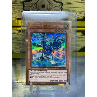 [ Dưa Hấu Yugioh ] Lá bài thẻ bài Elemental HERO Stratos - Premium Gold Rare - Tặng bọc bài nhựa bảo quản