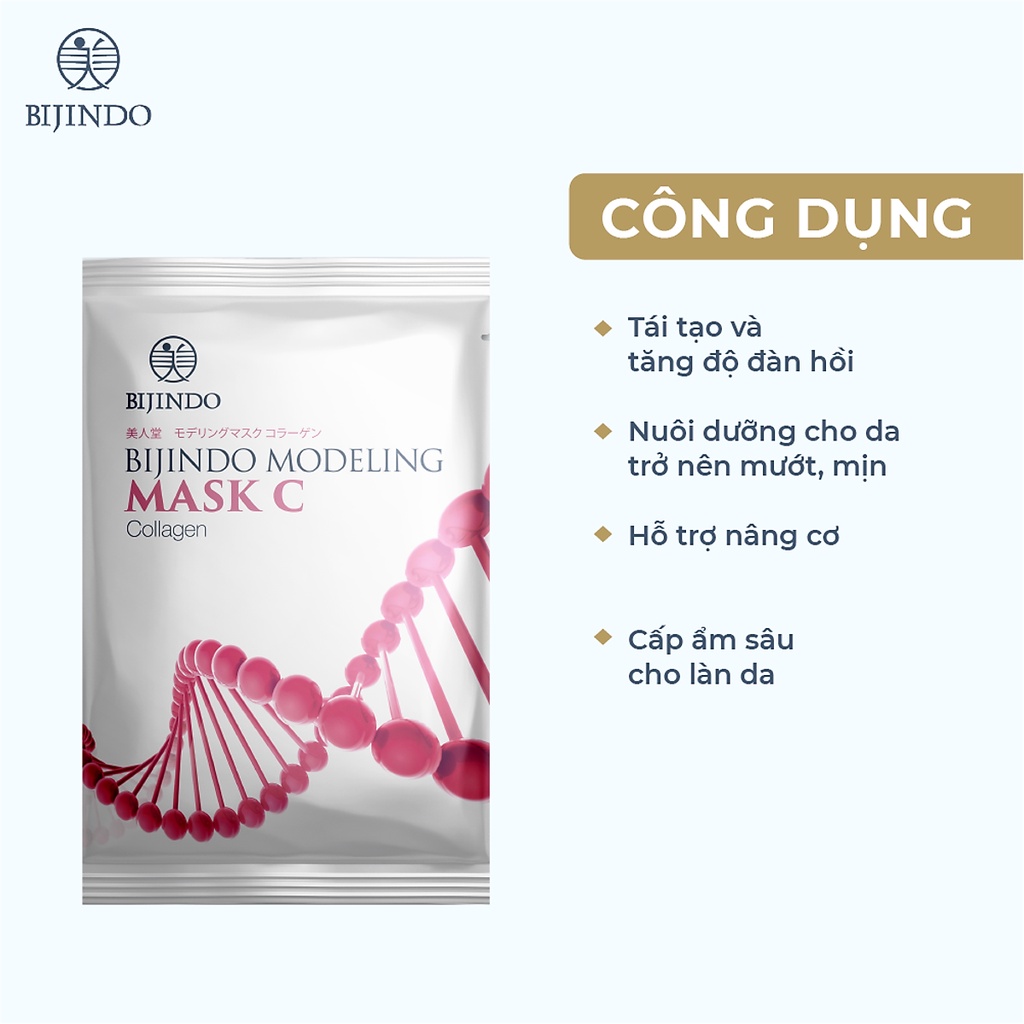 Combo 3 Mặt nạ dẻo chống lão hóa BIJINDO Modeling Mask C (Collagen), mờ thâm, giảm nám, tàn nhang, làm đều màu da 120g