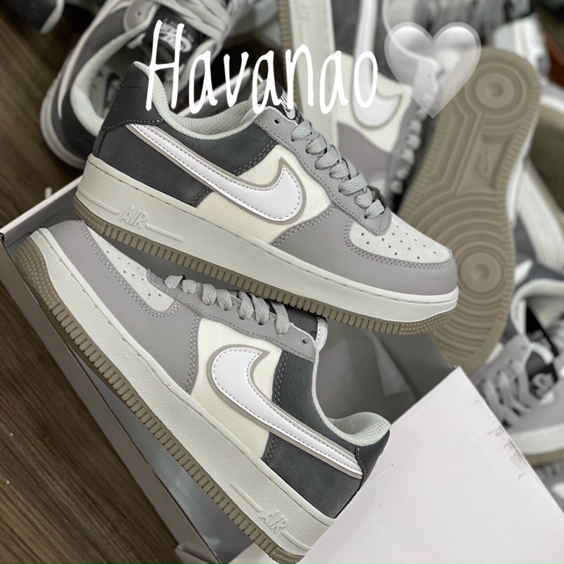 Giày Nike af1 xám nỉ 11 . Giày Nike sneaker thể thao namnuw kèm hộp
