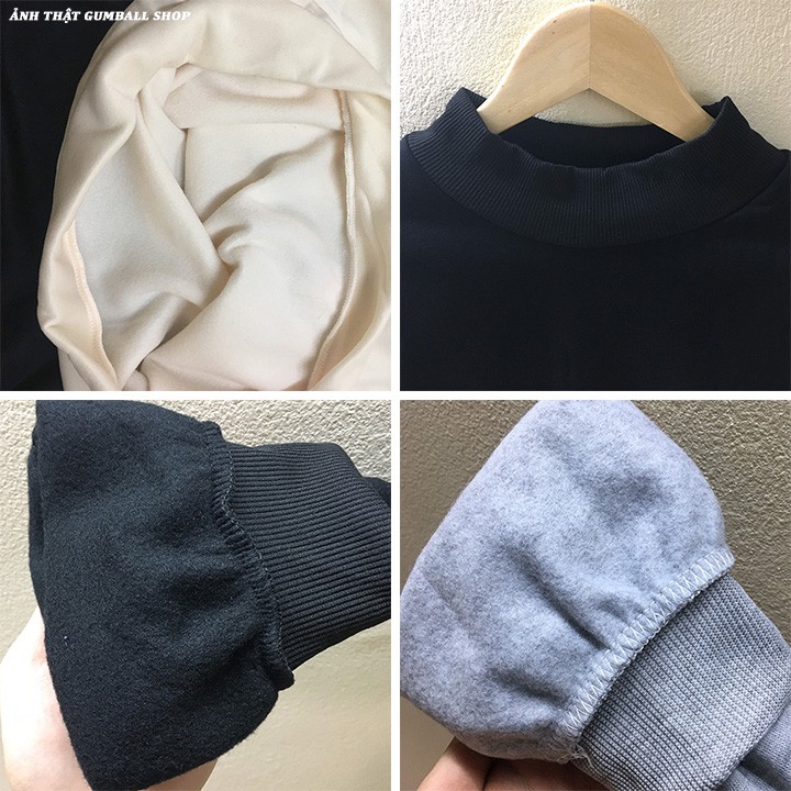 Áo nỉ nam nữ form rộng [FREESHIP] áo sweater form rộng nam nữ trơn, chất vài mềm dày dặn, lót lông ấm bên trong