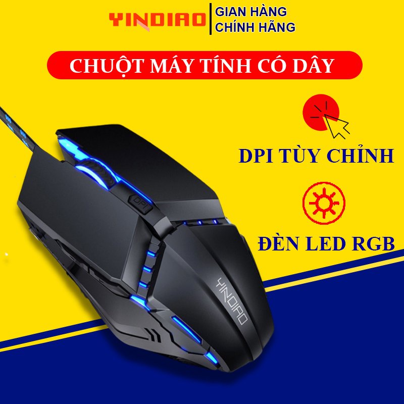 Chuột Máy Tính Gaming Có Dây Chính Hãng YINDIAO G3PRO Phù Hợp Văn Phòng Và Chơi Game