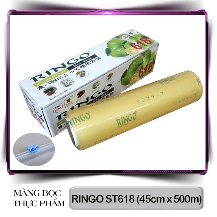 Màng bọc thực phẩm Ringo lớn ST612 (30cm x 500m), ST618 (45cm x 500m),ST412 (30cmx275m), ST418 (45cmx300m)