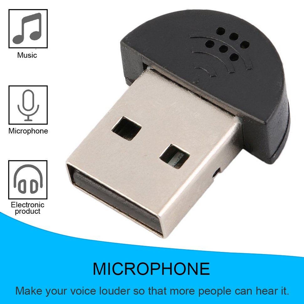 【SUN】Super Mini USB 2.0 Microphone MIC Audio Adapter for PC Notebook Laptop