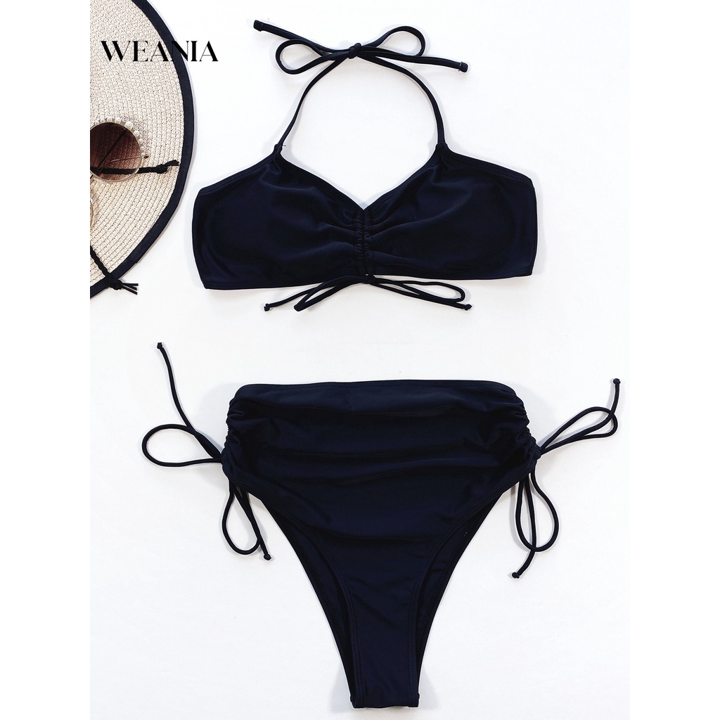 Bikini Lưng Cao Thiết Kế Dây Rút Cho Nữ