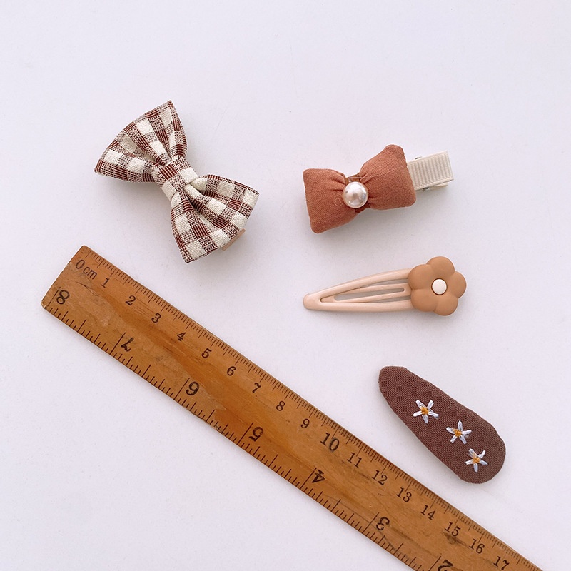 Set 8 Kẹp Tóc Nơ Vải Màu Sắc Kẹo Ngọt Phong Cách Hàn Quốc Cho Bé Gái