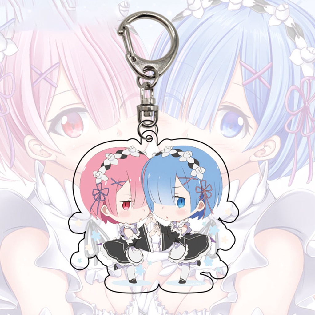 Móc Khóa Hình Nhân Vật Hoạt Hình Arcylic Rem Xinh Xắn