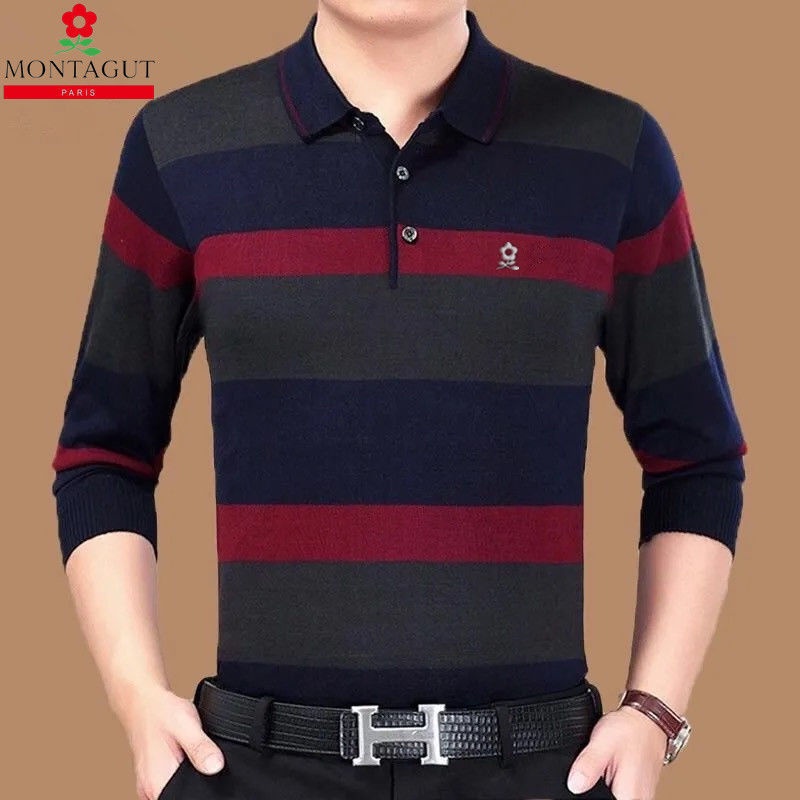 ✱Áo polo tay dài thời trang dành cho nam trung niên