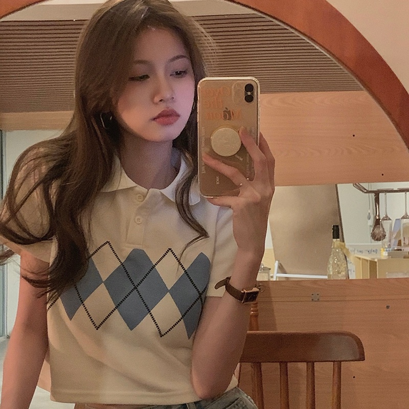 Áo Thun Lửng Dáng Ôm Phong Cách Hàn Quốc Thời Trang Mùa Hè Hàng Mới Cho Nữ