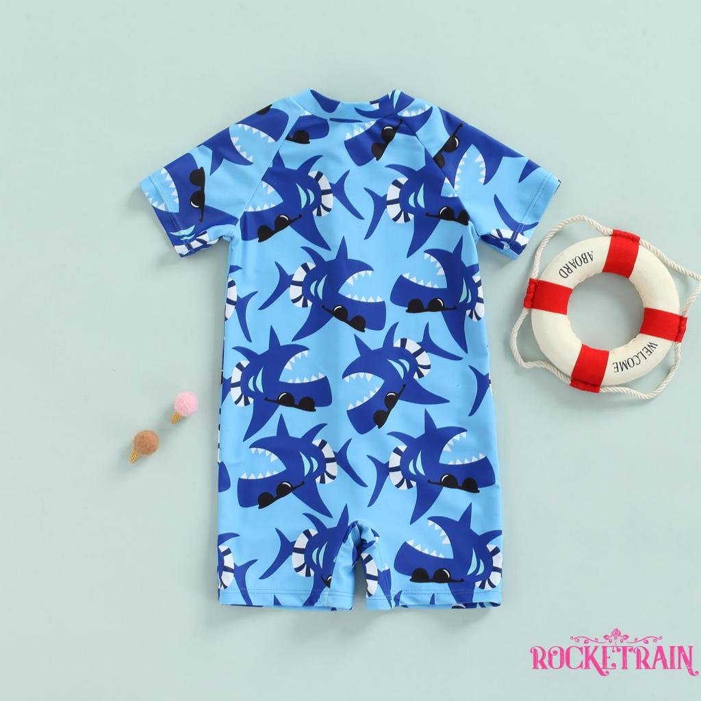 ❈Pq✿Bộ Đồ Bơi Liền Thân Tay Ngắn In Hình Động Vật Dễ Thương Cho Bé Trai