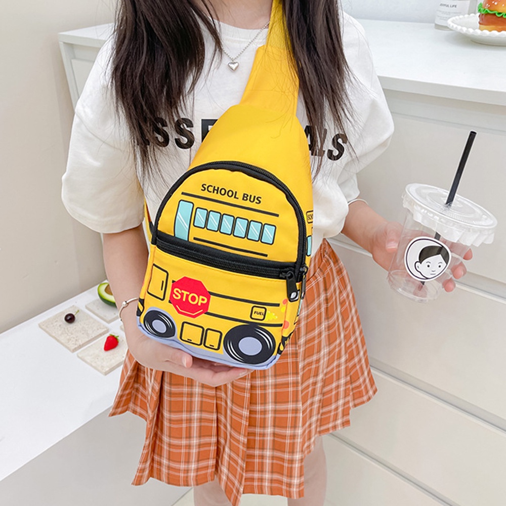 Túi Vải Canvas Đeo Chéo Hình Xe Hơi Dễ Thương Phong Cách Hàn Quốc Thời Trang Mùa Hè Cho Bé Trai / Gái