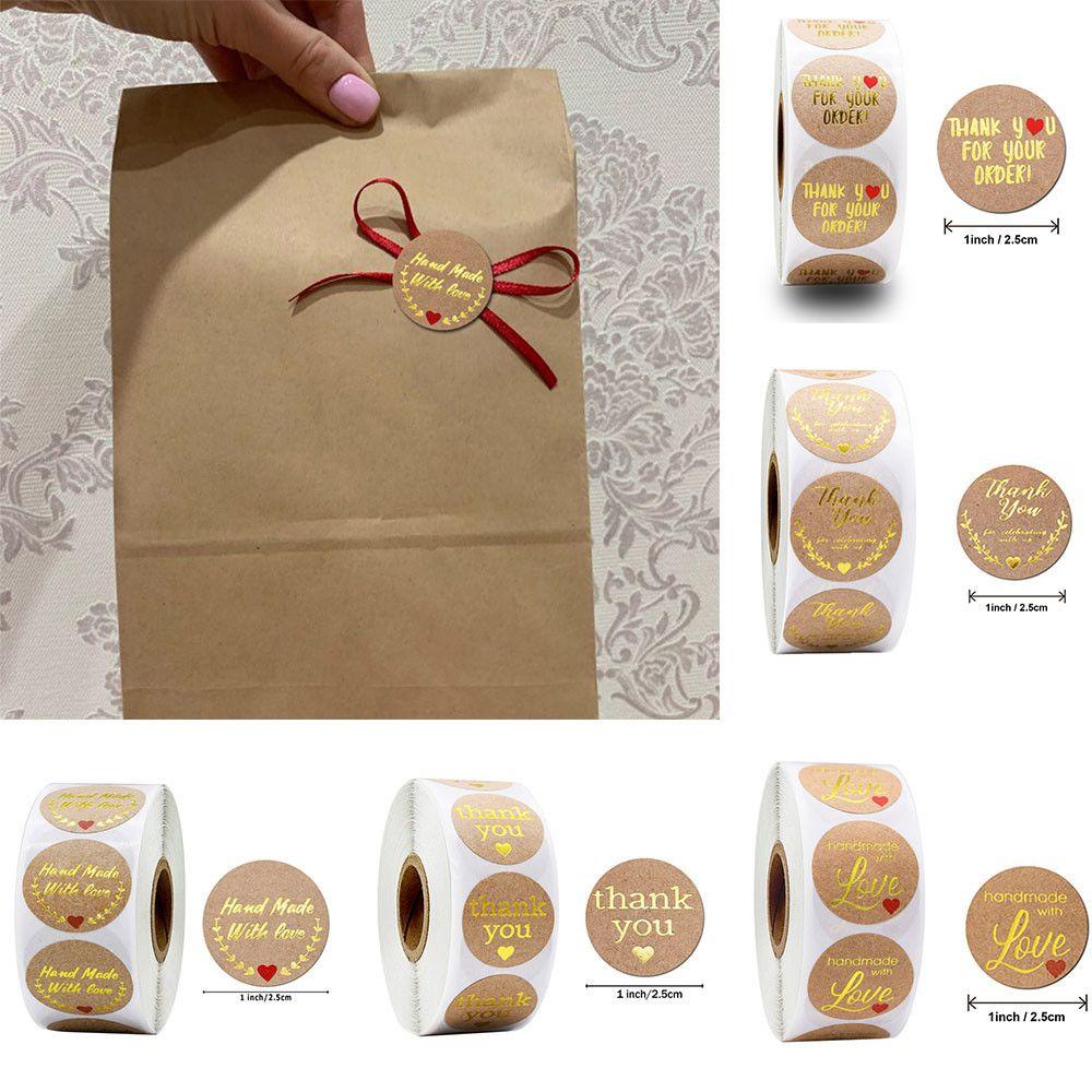 Set 500 Miếng Dán Chữ Thank You Phong Cách Retro Mới