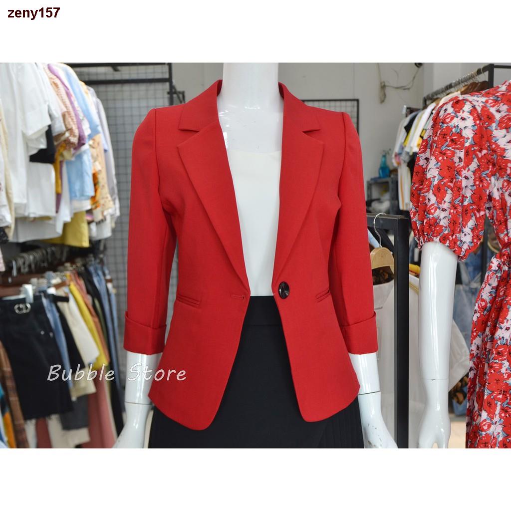 ❁♝zeny157(Hàng cao cấp) Áo vest nữ công sở, blazer thu đông tay lửng một cúc Size S/M/L/Xl