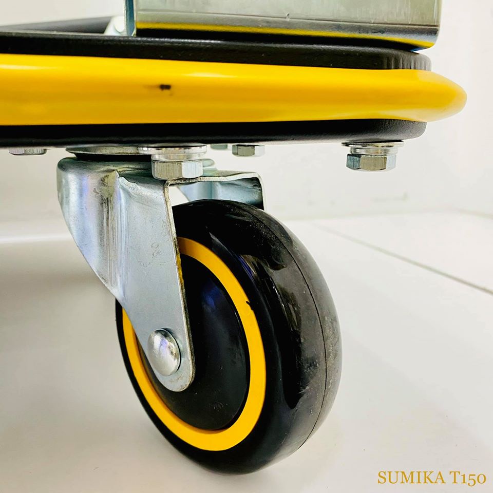 Xe đẩy hàng sàn thép tay cầm gấp gọn chính hãng Sumika T150 & T300 tải trọng 150kg và 300kg  xe kéo hàng