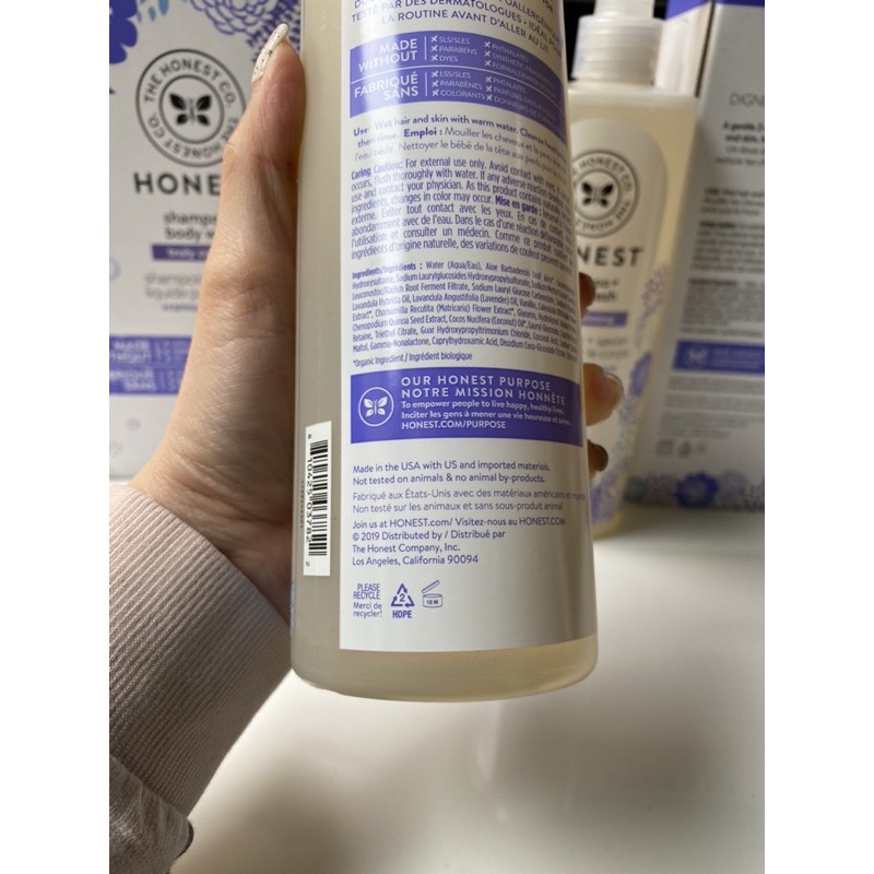 Sữa tắm gội Hữu cơ cho bé 2in1 Honest Truly Calming Shampoo + Body wash