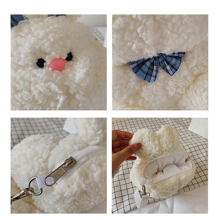 Túi đeo chéo túi gấu bông túi thỏ gấu xù Ulzzang dễ thương hàng Quảng Châu có sẵn