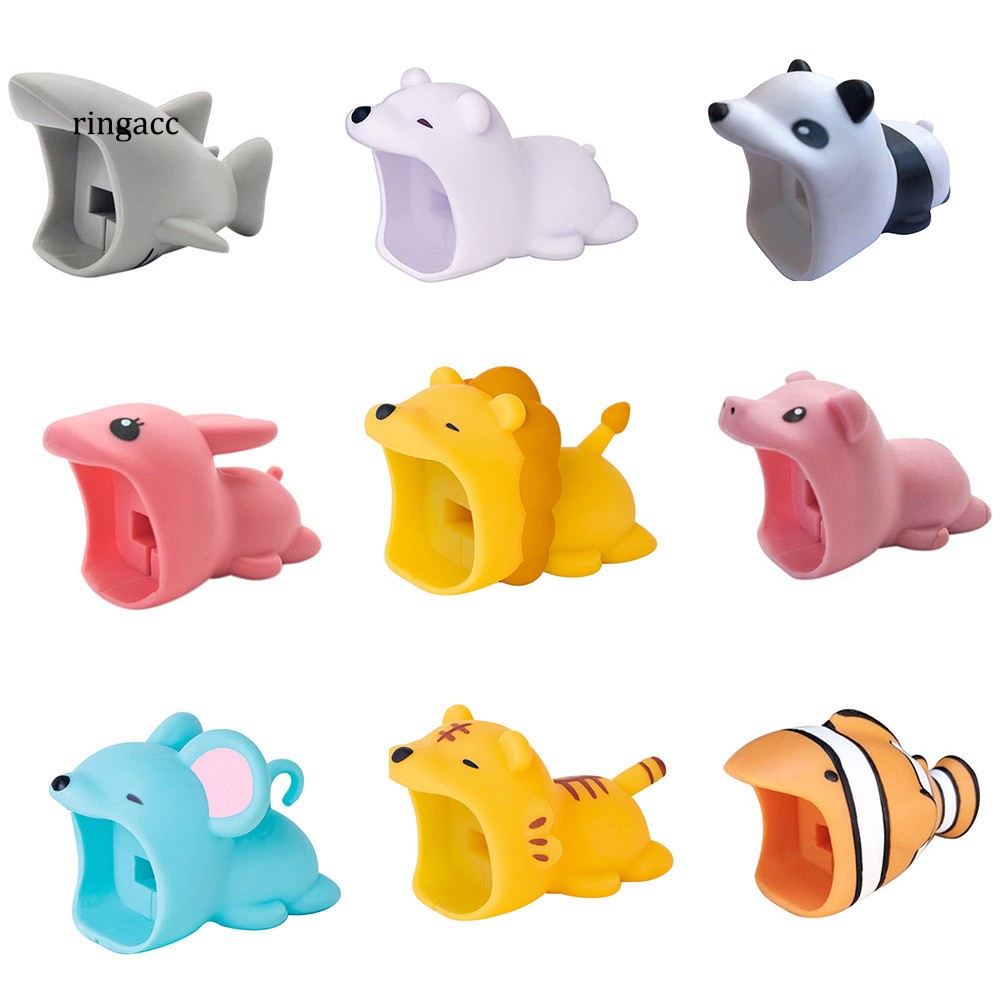 Phụ kiện bảo vệ đầu cáp sạc/truyền dữ liệu bằng silicone hình động vật