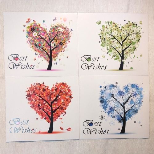 Thẻ đơn, thiệp đơn vuông cảm ơn, chúc mừng sinh nhật hoạt hình dễ thương