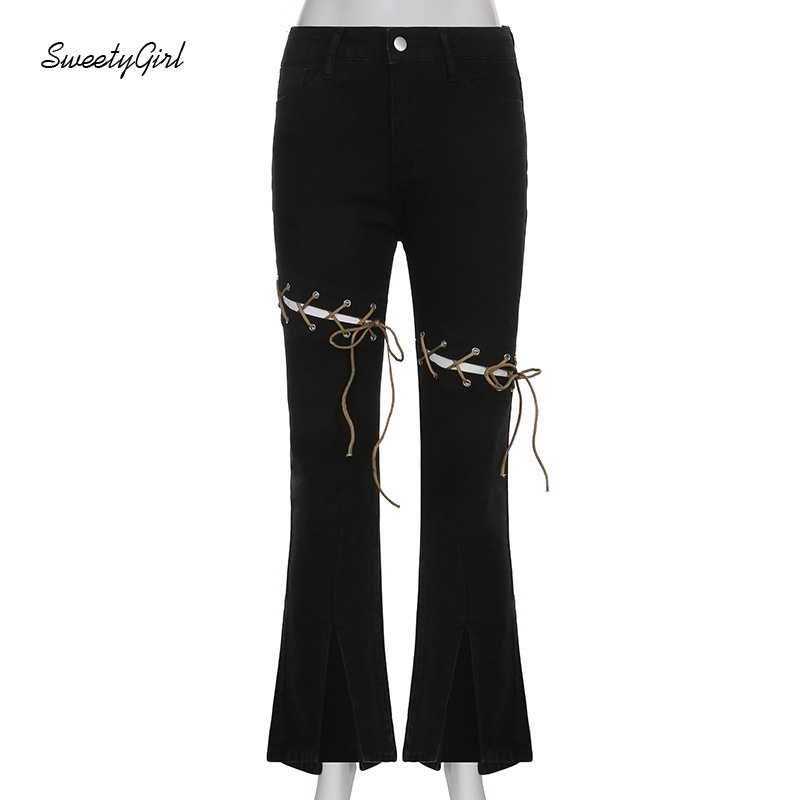 Quần Ống Loe Xẻ Tà Màu Trơn Thời Trang Mẫu Mới 2022 Cho Nữ