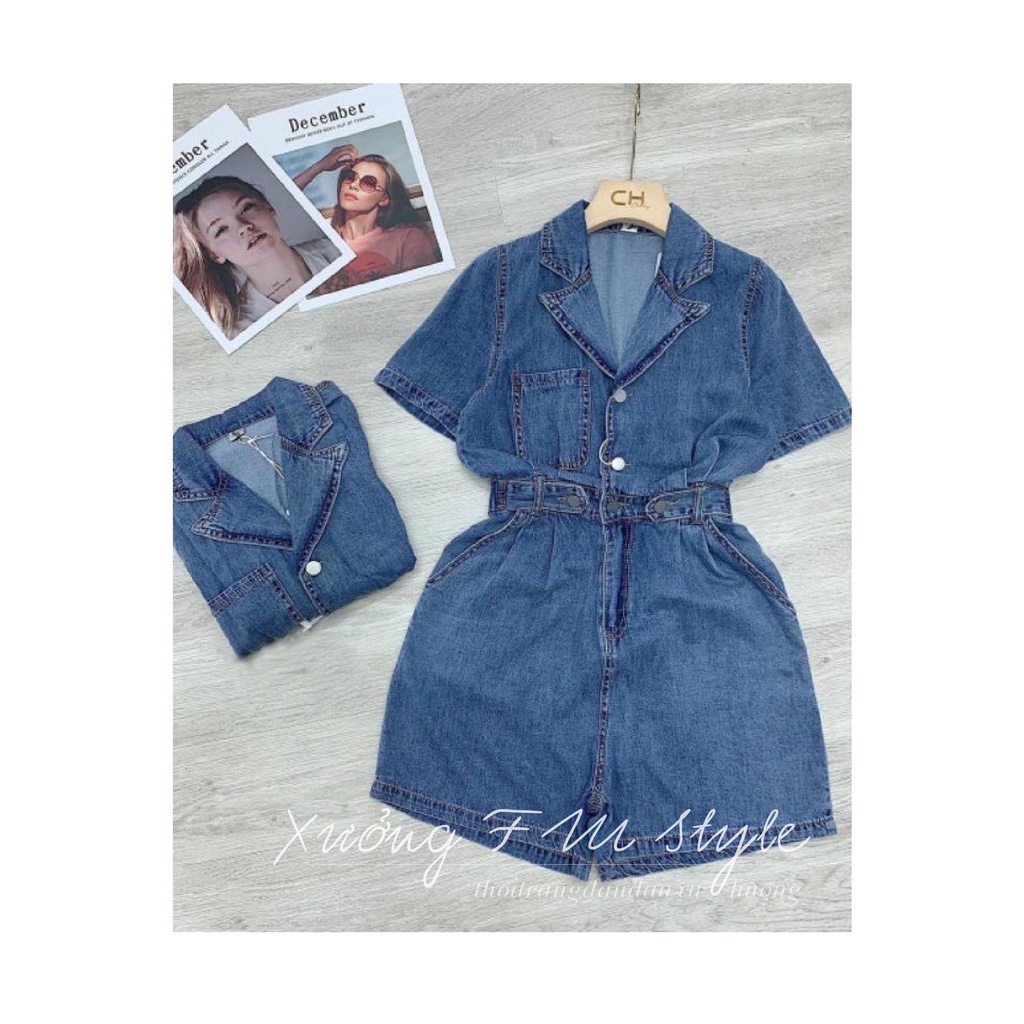 Đồ liền thân FM Style jump jeans nữ cổ vest, chất Denim cao cấp, chuẩn form - trẻ trung - hiện đại 210703060 | BigBuy360 - bigbuy360.vn