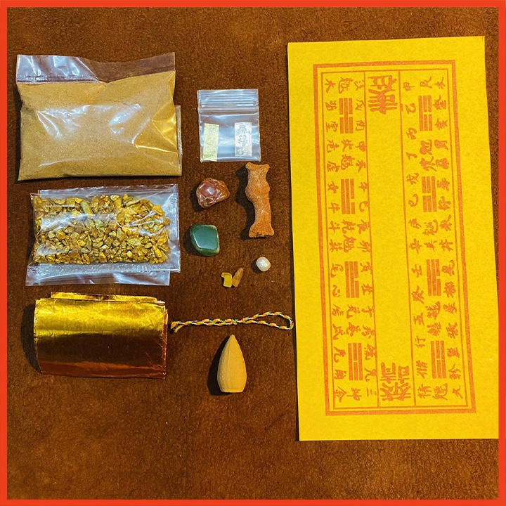 Cốt bát hương -bộ thất bảo chuẩn tặng nụ trầm gạo vàng ngũ vị