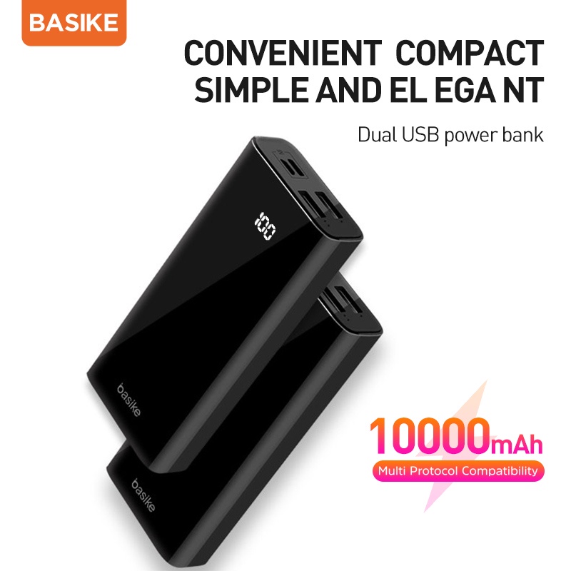 Sạc Dự Phòng 10000mAh BASIKE PT816P đầu vào kép Màn hình LED đầu ra kép Với 1 năm bảo hành