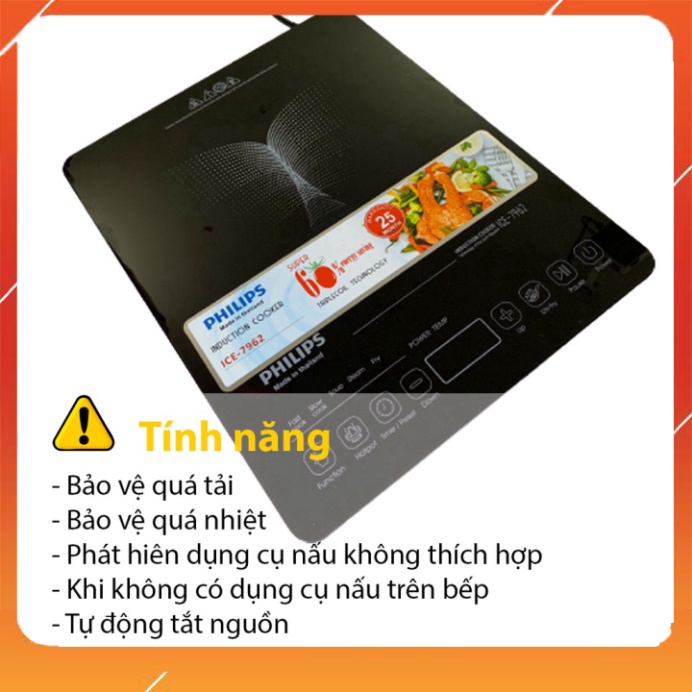 Bếp từ đơn cảm ứng PHILIPS có chức năng hẹn giờ, cài đặt thời gian nấu, đun cực nhanh (Kèm 1 nồi lẩu) l Bếp từ đơn YENTH