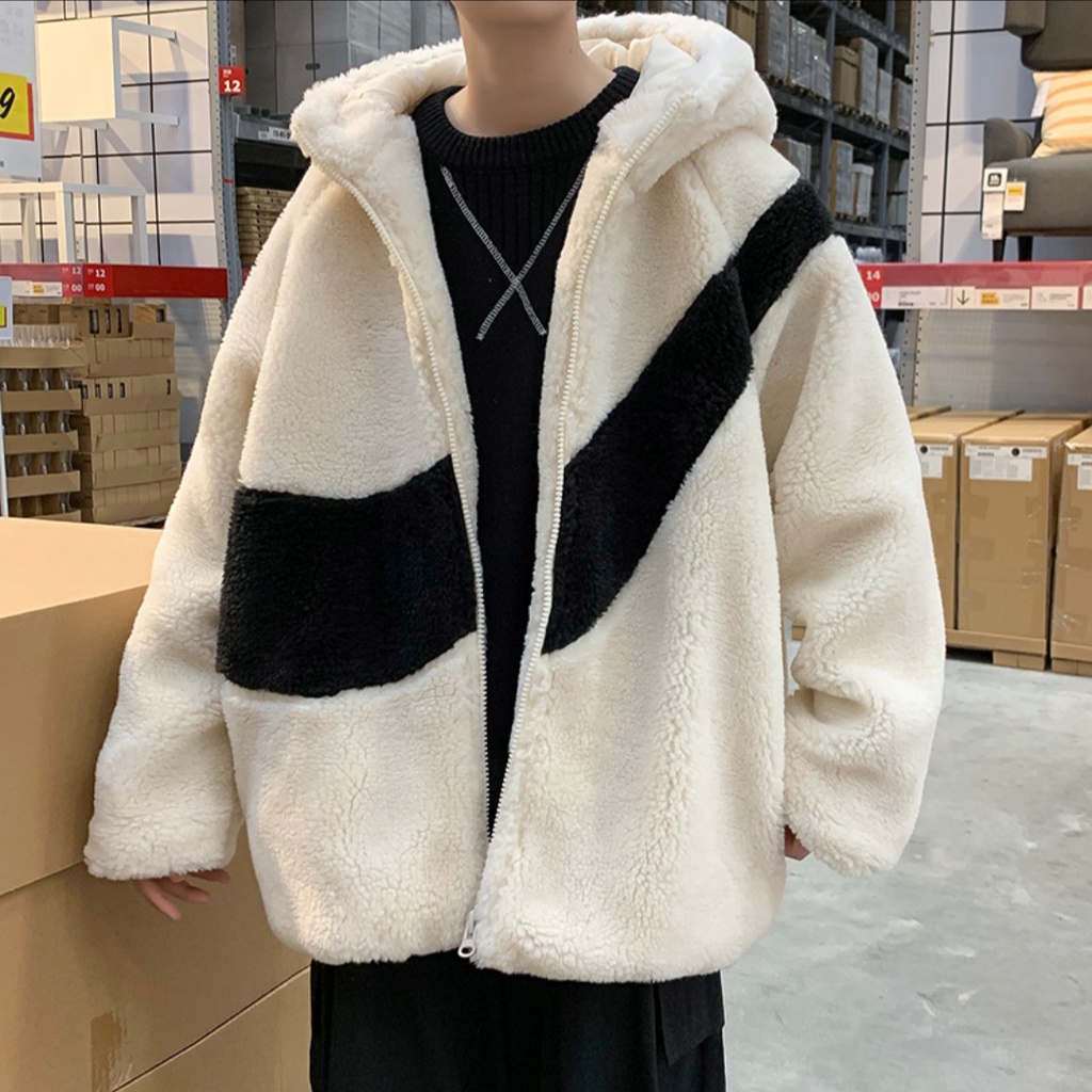 Áo Khoác Lông Dấu Phẩy ❤ Áo Hoodie Lông Cừu Dày Dặn Dáng Rộng Nam Nữ NVA171