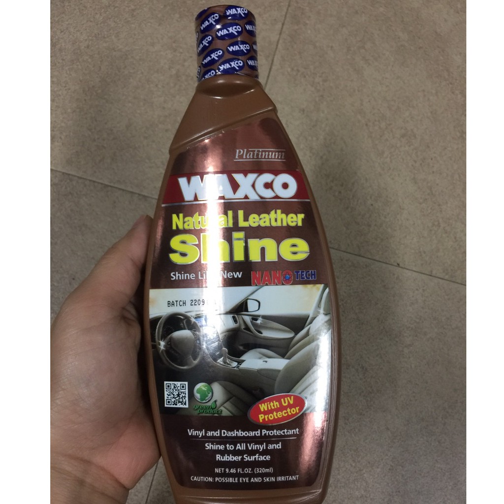 🔥HCM-Chai dưỡng ghế da cho ô tô Waxco- hàng chuẩn Malaisia,320ml
