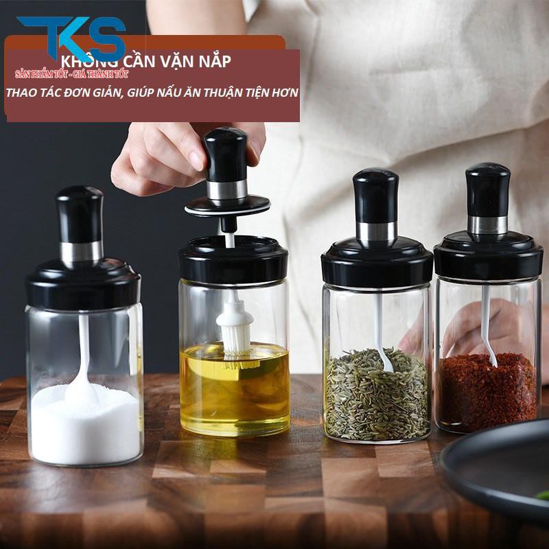 Hũ đựng gia vị thủy tinh kèm muỗng tiện dụng dung tích 250ml | BigBuy360 - bigbuy360.vn