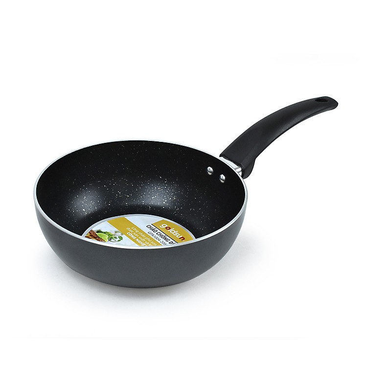 Chảo chống dính lòng sâu Goldsun size 20cm - Siêu chống dính, chất liệu nhôm siêu bền đa năng