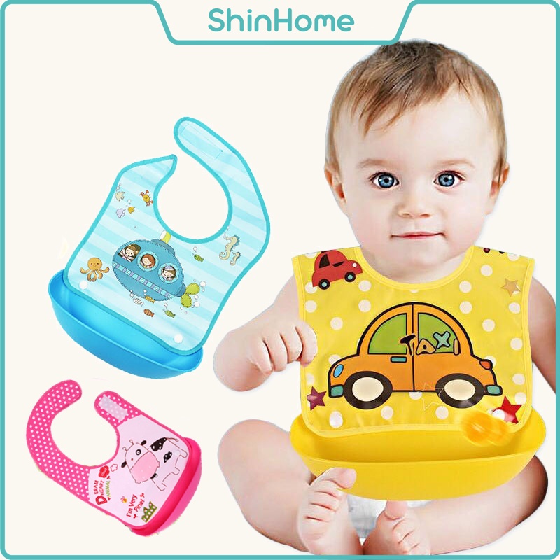 Yếm ăn dặm có máng tháo rời được cho bé