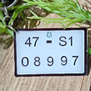 Móc khoá biển số xe in hình 2 mặt