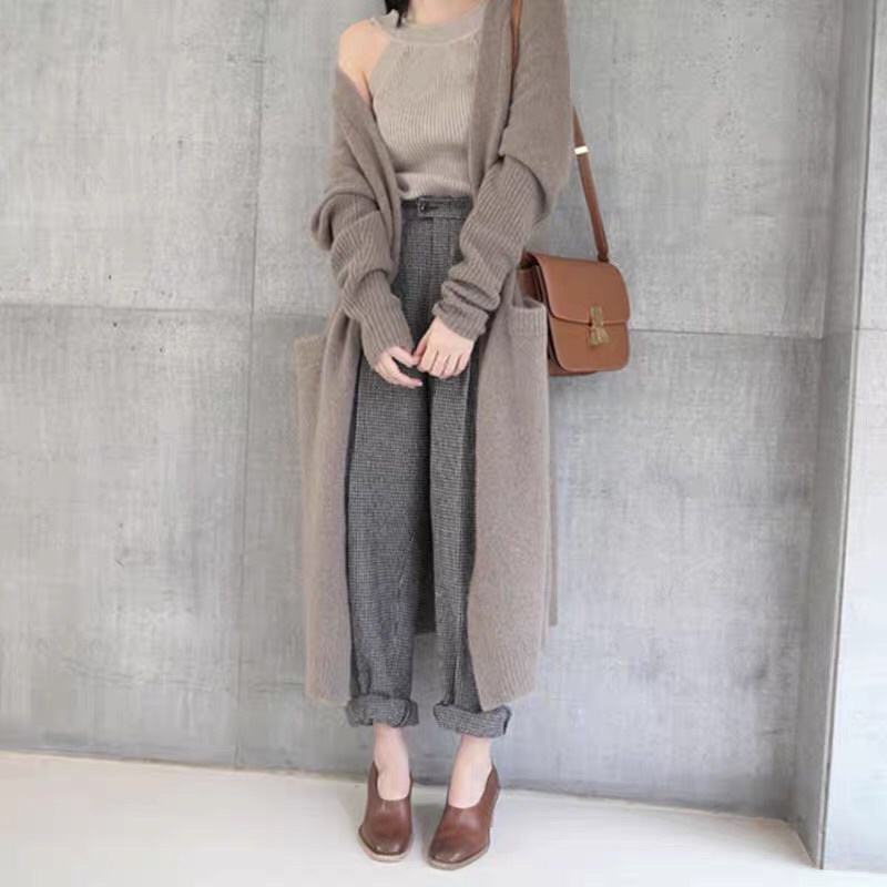 (ORDER.buiny) Áo len Cardigan dáng dài cao cấp có túi. | BigBuy360 - bigbuy360.vn