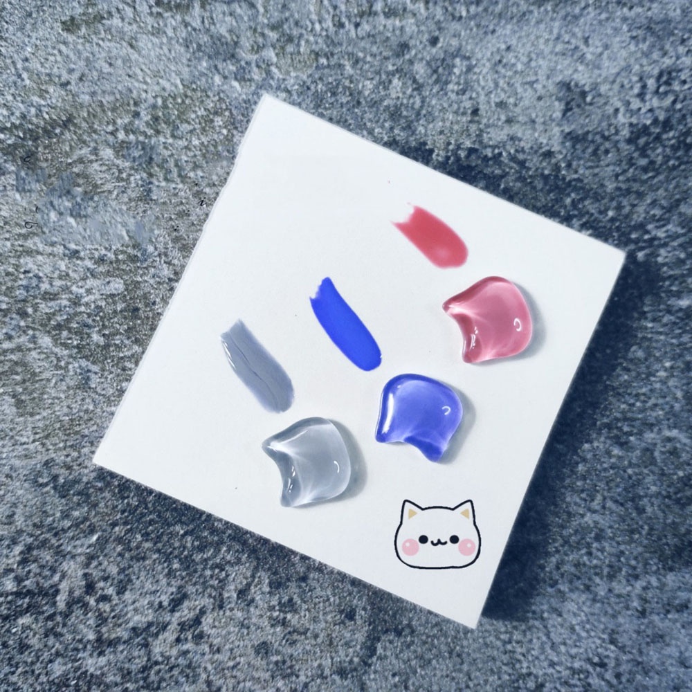 [Hàng mới về] Bộ phụ kiện trang trí móng nghệ thuật bằng thủy tinh trong suốt hình mèo