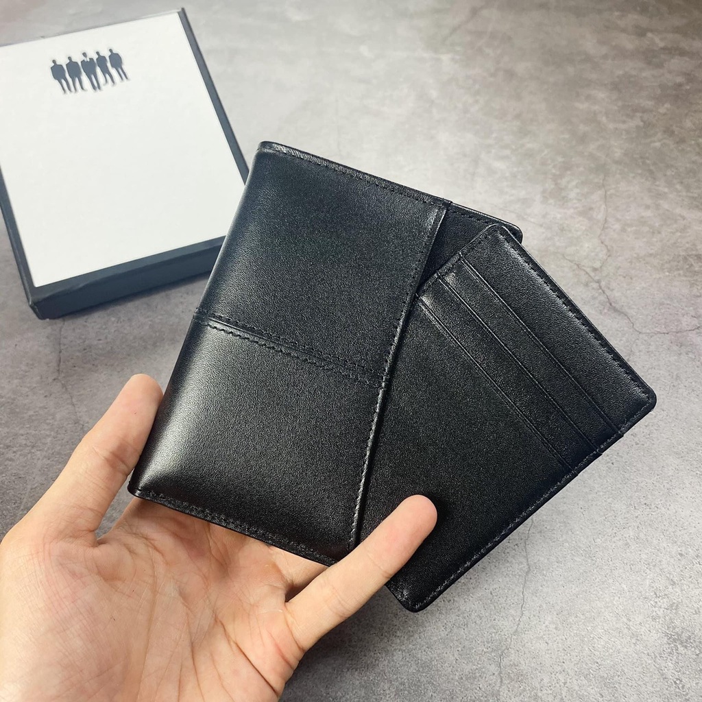 ví nam đứng da thật nhập black men thời trang công sở có hộp bh 12 tháng
