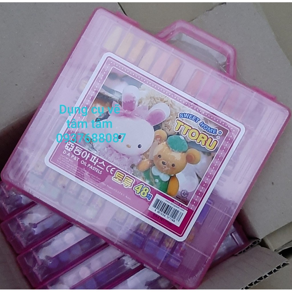 [ TÂM TÂM ]-Sáp dầu TToru Hộp Nhựa 48 màu, Turu Oil Pastel set 48-