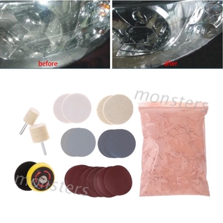 Bộ 34 dụng cụ đánh bóng cửa kính xe hơi loại bỏ vết trầy xước sâu 8OZ Cerium Oxide 2" tiện lợi