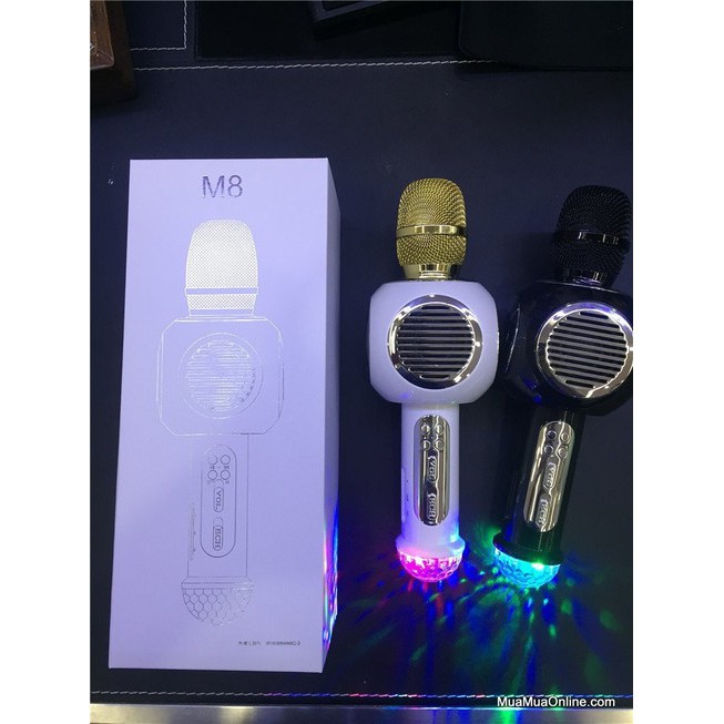 Micro Bluetooth Karaoke M8 Đèn Led Âm Thanh Cực Hay