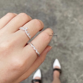Nhẫn bạc Vương miện - Ziczac đá