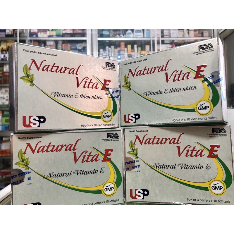 NATURAL VITAMIN E 400 IU - GIÁ ƯU ĐÃI CHÍNH HÃNG - HỖ TRỢ ĐẸP DA, CHỐNG OXY HOÁ, SÁNG MẮT - HỘP 30 VIÊN
