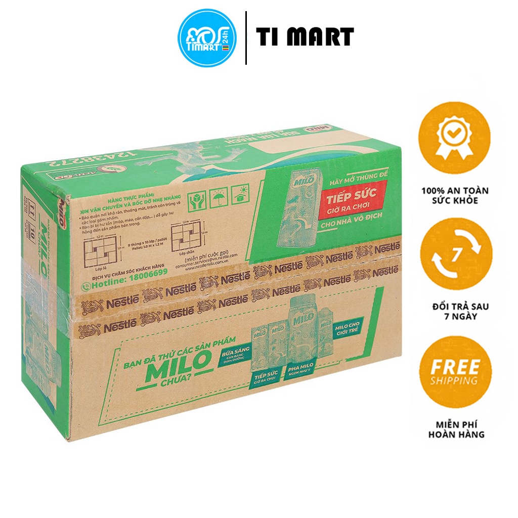 [TI MART] Thùng 48 hộp thức uống lúa mạch Milo Active Go 180ml