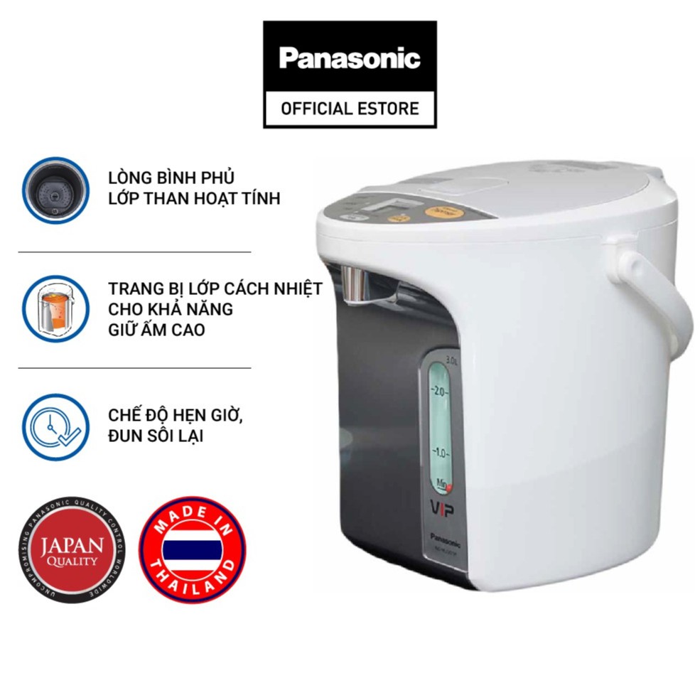 Bình thủy điện Panasonic NC-HU301PZSY 3 lít - Hàng chính hãng - Trắng