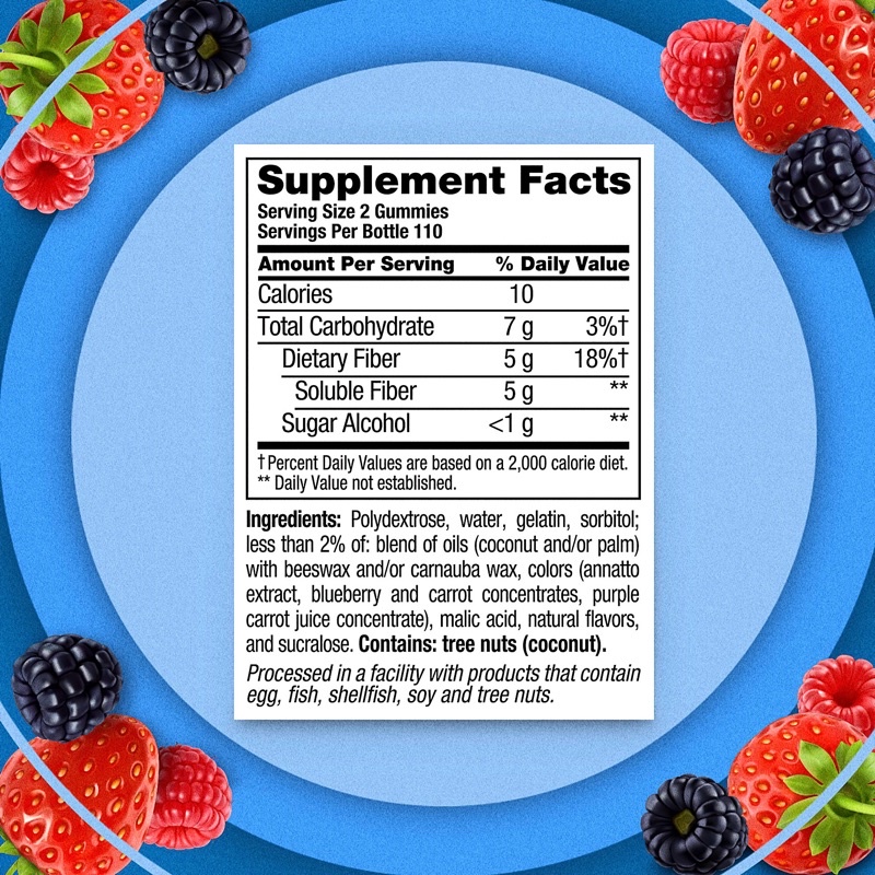 Kẹo dẻo không đường bổ sung chất xơ Fiber Well Gummies 220 viên Mỹ