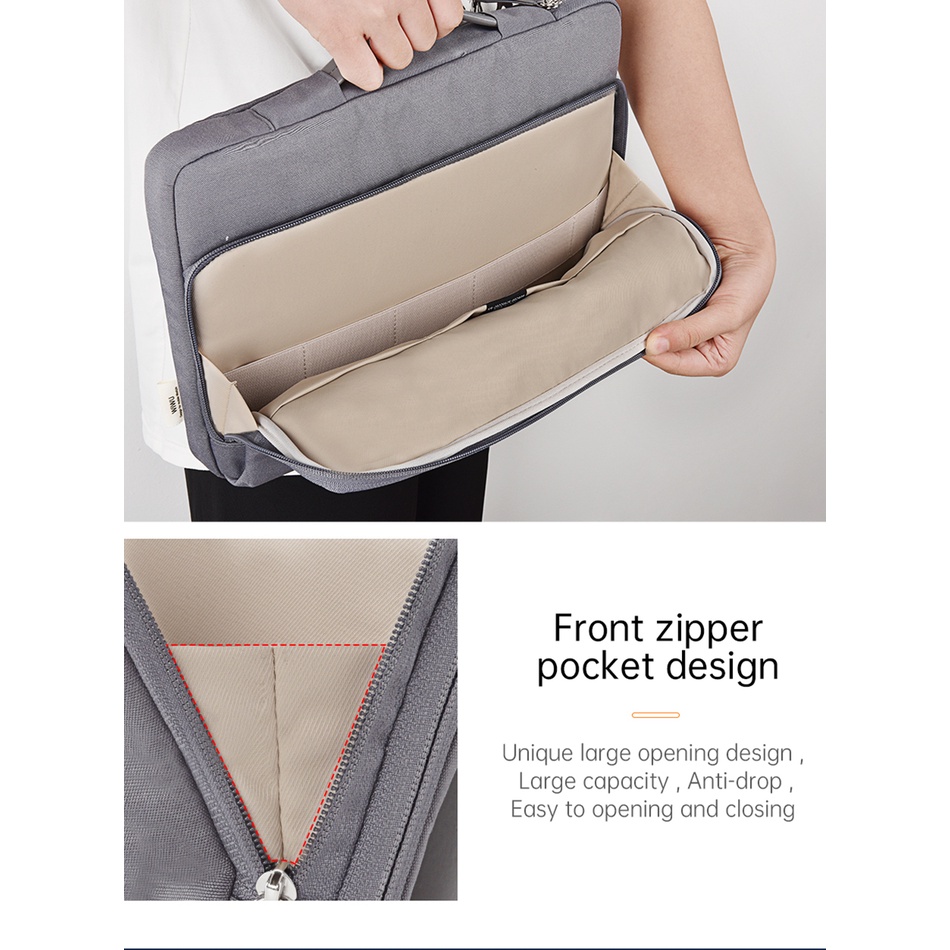 Bao đựng máy tính xách tay WiWU Ora cho Macbook Air 13,6 M2 2022 Vỏ đựng máy tính xách tay chống nước chống sốc cho Macbook Pro 13 M1 M2 Túi máy tính xách tay nhiều túi cho Macbook Pro Air 16 inch
