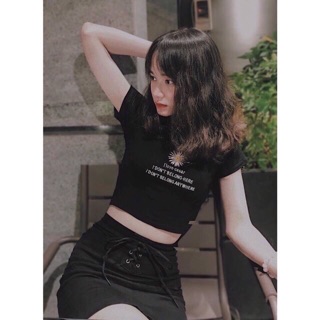 ÁO CROPTOP THÊU HOA CÚC (kèm ảnh thật)