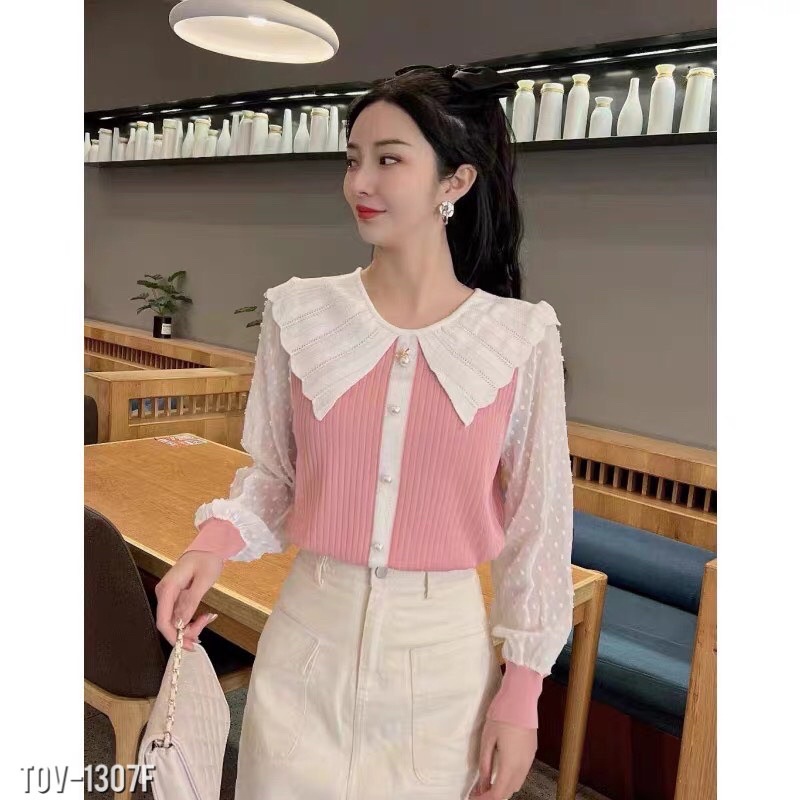 💝💝ÁO LEN CỔ SEN TAY VOAN SẴN HÀNG _tongkhotovan