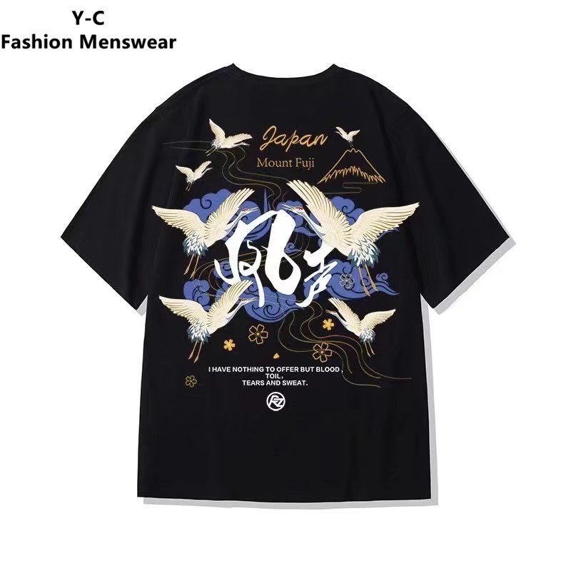 Áo Thun Tay Ngắn Thời Trang Phong Cách Nhật Năng Động Cho Nam Size M-8XL