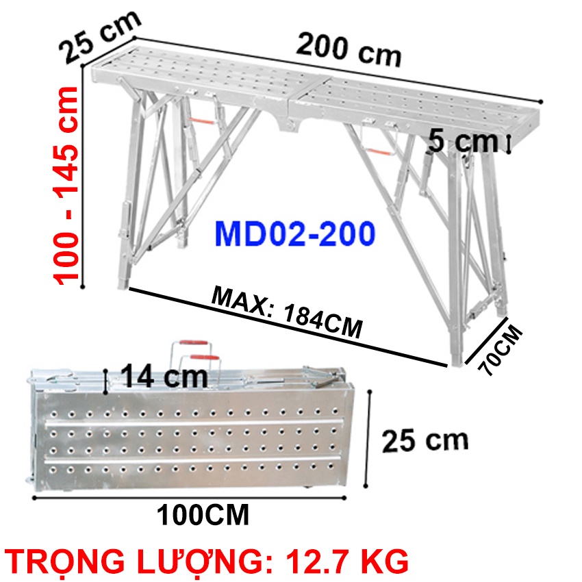 Giàn giáo gấp gọn MD02 - Chính hãng NIKITA