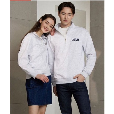Áo sweater 0slo half-zip cổ trụ bo gấu